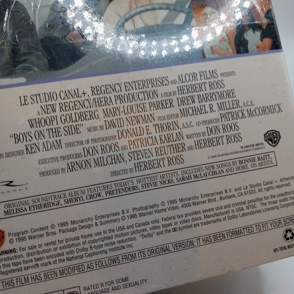 Boys on the Side VHS Movie Factory Sealed Video Whoopi Drew Barrymore 1990s - Picture 8 of 8